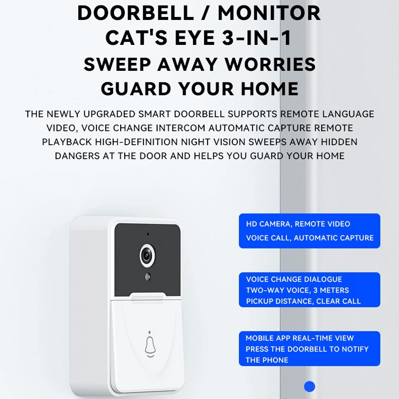 Smart trådløs dørklokke med kamera – WiFi-videodørklokke