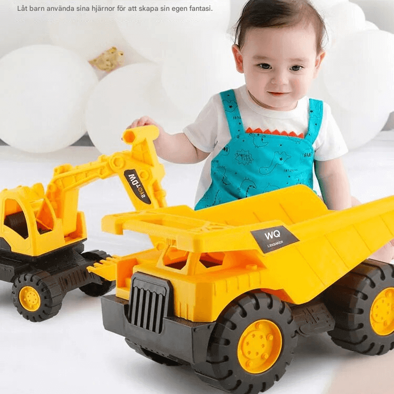 Grävmaskin och Dumplastbil Leksak – Inertialrörelse och Fantasifull Lek