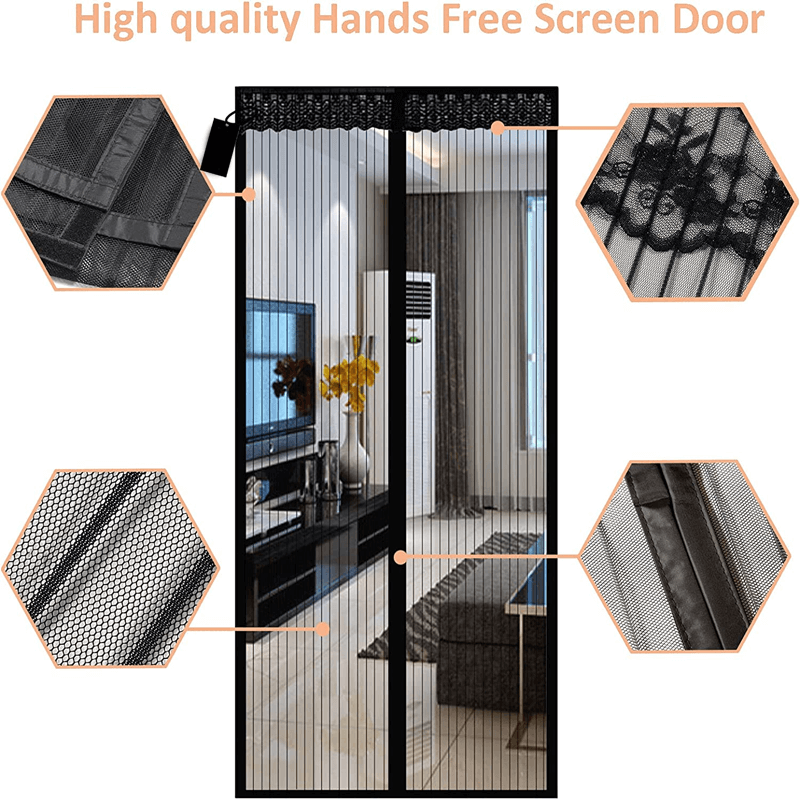 Magnetisk Myggnät för Dörr med Automatisk Stängning | Insektsnät med Magnetlås – Myggskydd för Altan, Balkong & Entré (Flera Storlekar)