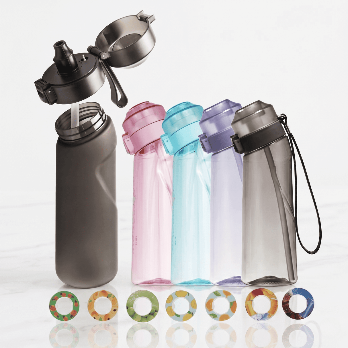 Air Vattenflaska med Doftringar 7 Kapslar 650ml