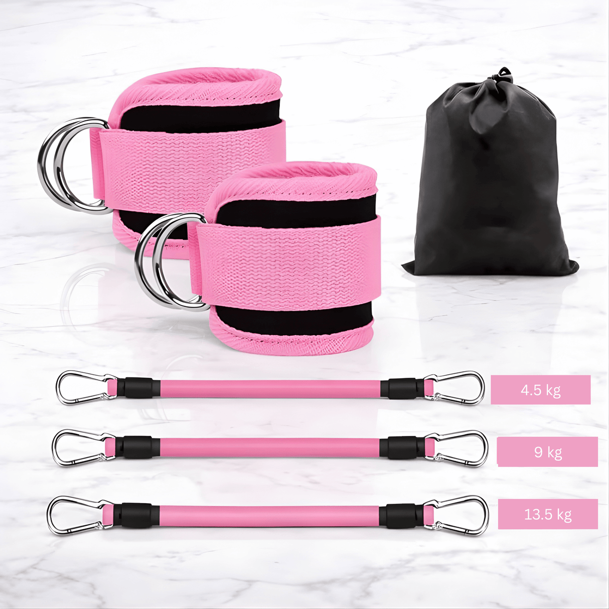 BootyFlex – Ankelbaseret modstandsbåndsæt med justerbar belastning til ben, hofter og hjemmetræning