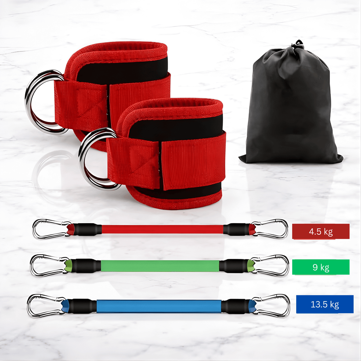 BootyFlex – Ankelbaseret modstandsbåndsæt med justerbar belastning til ben, hofter og hjemmetræning