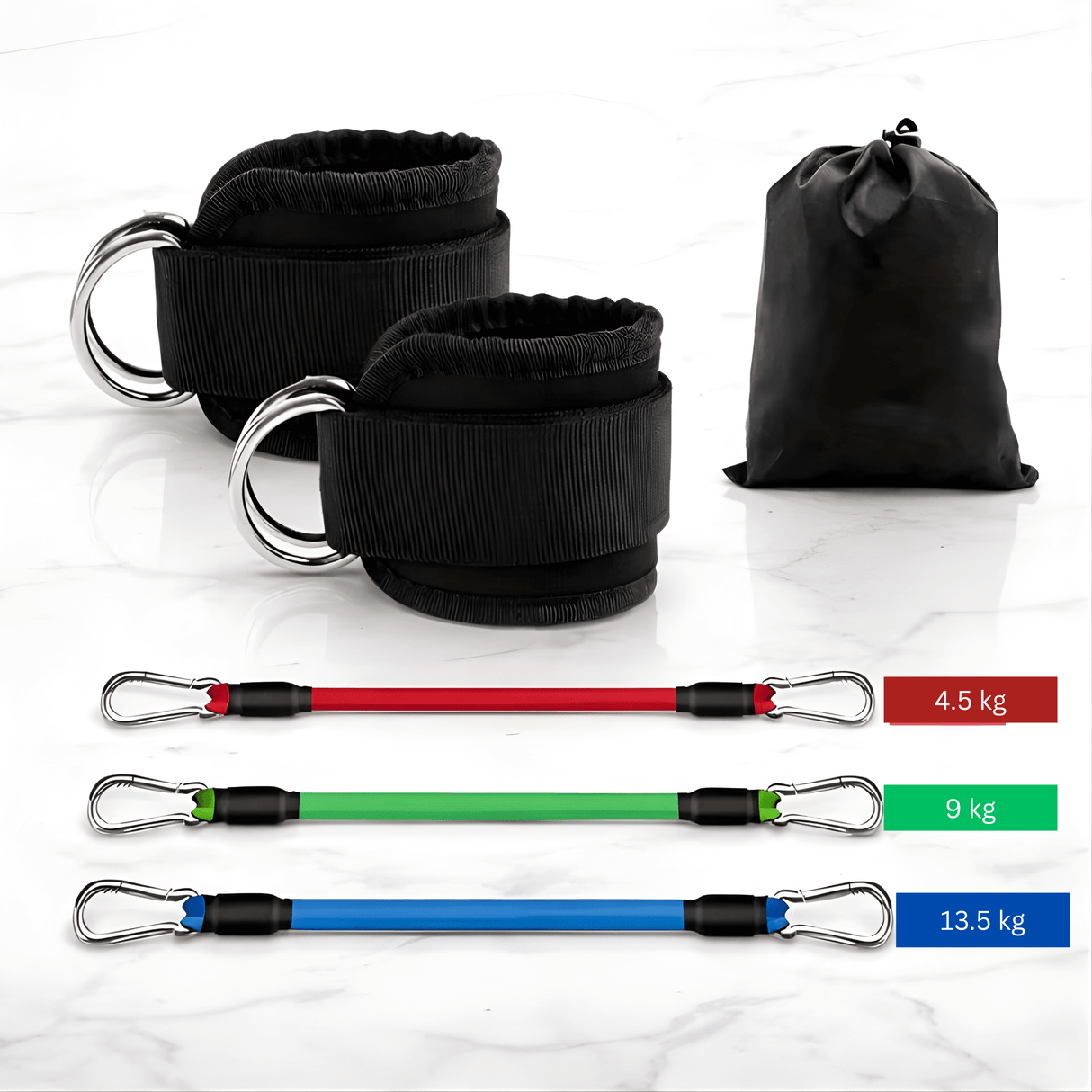 BootyFlex – Ankelbaseret modstandsbåndsæt med justerbar belastning til ben, hofter og hjemmetræning