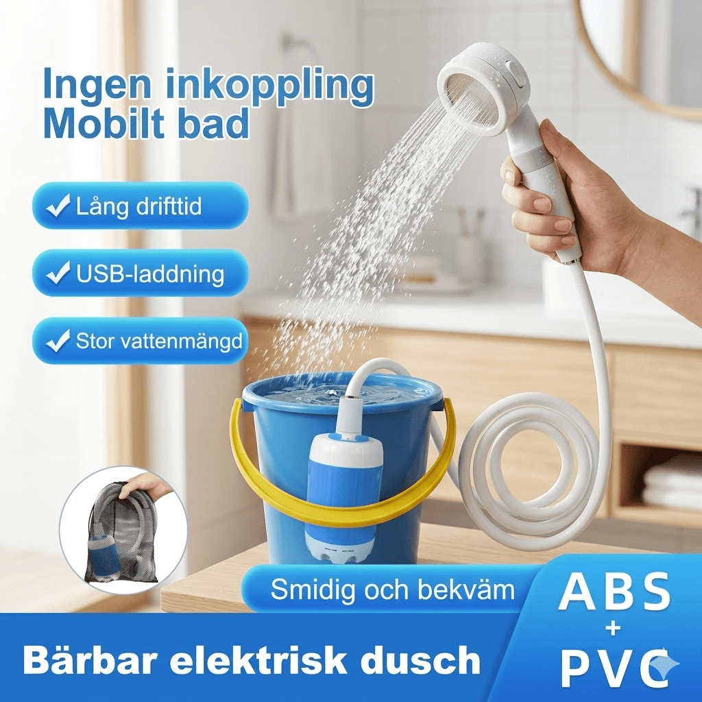 CampFlow - Bærbar bruserenhed med vandpumpe
