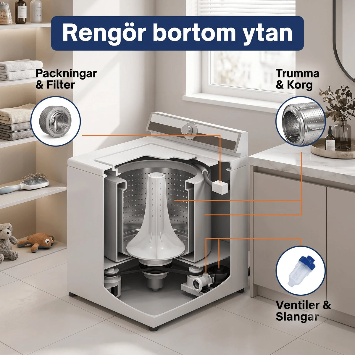 FreshCore – Rengöringstabletter för Tvättmaskin mot Djurhår och Lukt – Djuprengöring