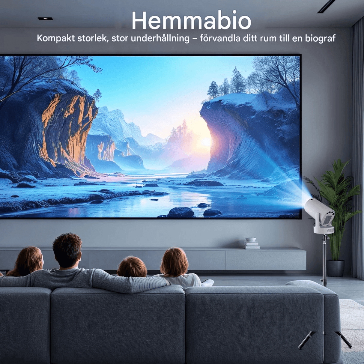 LumiCast View – Magcubic HY300 Pro+ Miniprojektor med Android 11, WiFi 6 og 720P LED-billede til hjemmebiograf og underholdning