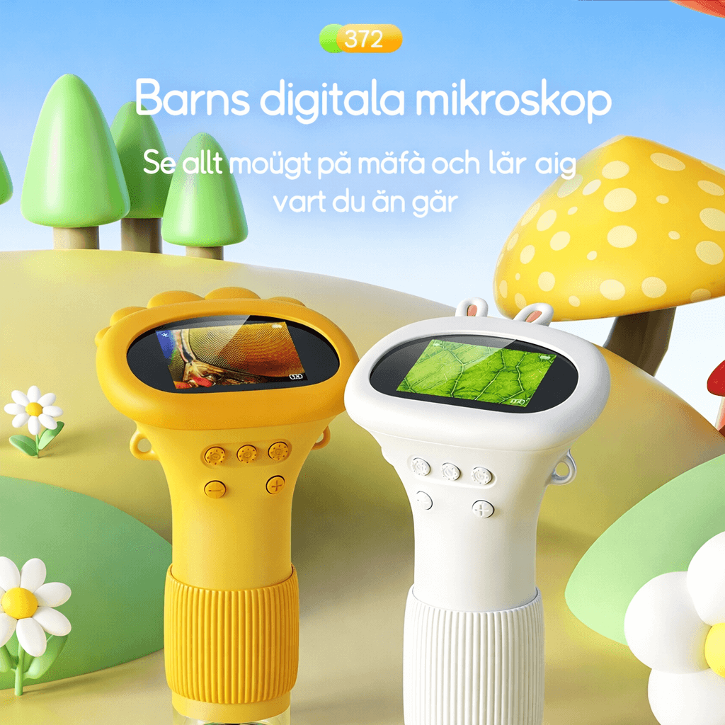 MicroPlay – Digital Barnmikroskop med 1000× Förstoring, 2” IPS-Skärm samt Foto- och Videofunktion