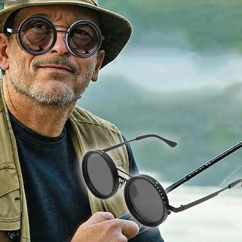 Solvyn – Justerbara Runda Solglasögon för Män & Kvinnor | Polariserade med ND-Liknande Filter och Retrostil