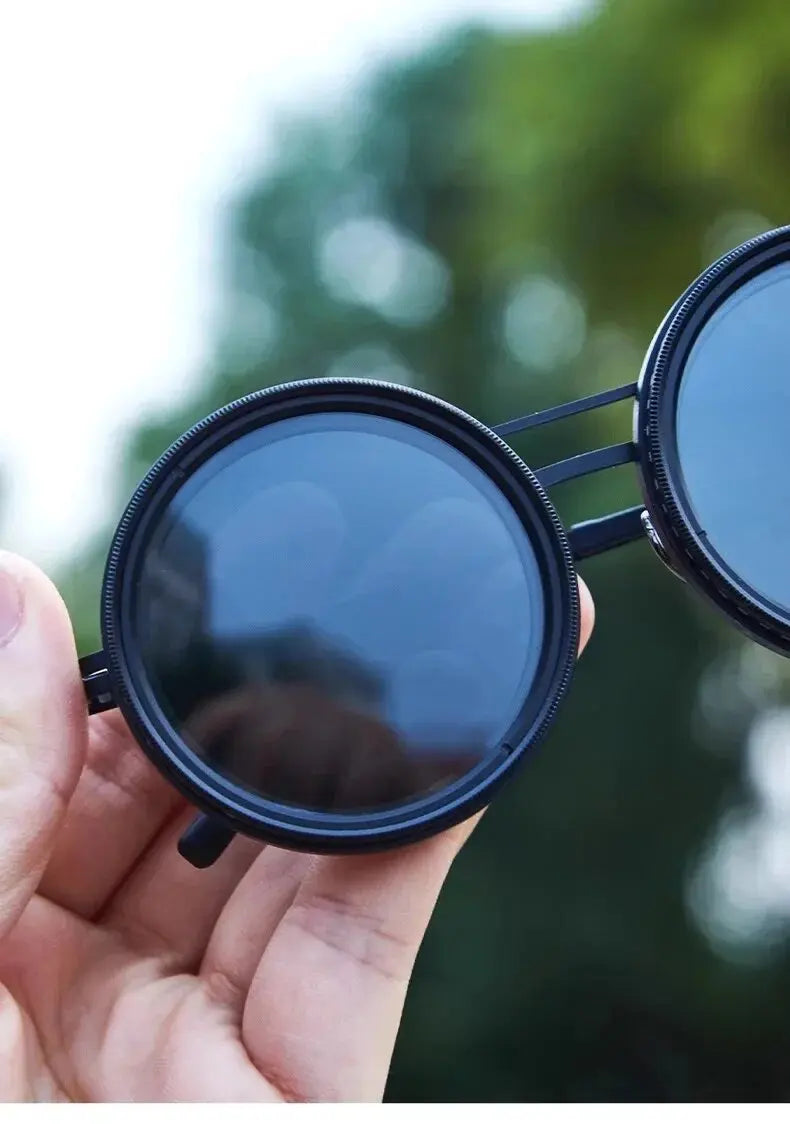 Solvyn – Justerbara Runda Solglasögon för Män & Kvinnor | Polariserade med ND-Liknande Filter och Retrostil