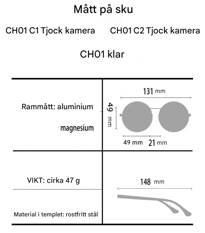 Solvyn – Justerbara Runda Solglasögon för Män & Kvinnor | Polariserade med ND-Liknande Filter och Retrostil