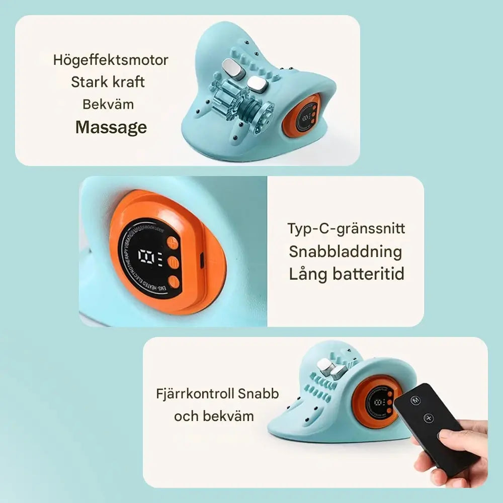 ThermaEase - Elektrisk Nackmassagekudde med Värme och EMS-teknologi