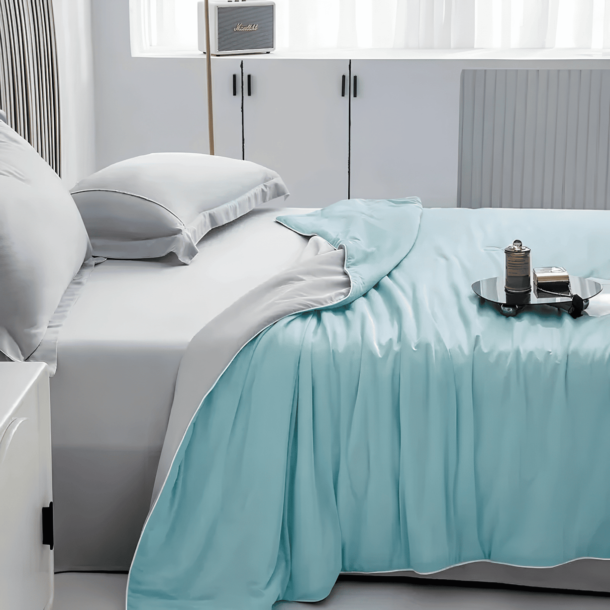 SIXTEN – Couette rafraîchissante 100 % polyester avec Q-max 0,44 – Twin ou Queen