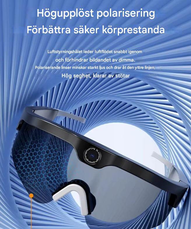 SmartSol – Solglasögon med Inbyggd Kamera och Trådlösa Hörlurar | Kompakta och Funktionella för Aktiva Äventyr