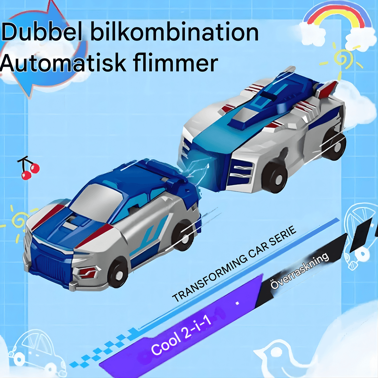 SkyDrake – Magnetisk Crashbil, der forvandles til en flyvende drage | 2-i-1 Legekøretøj til fantasi og bevægelsesleg