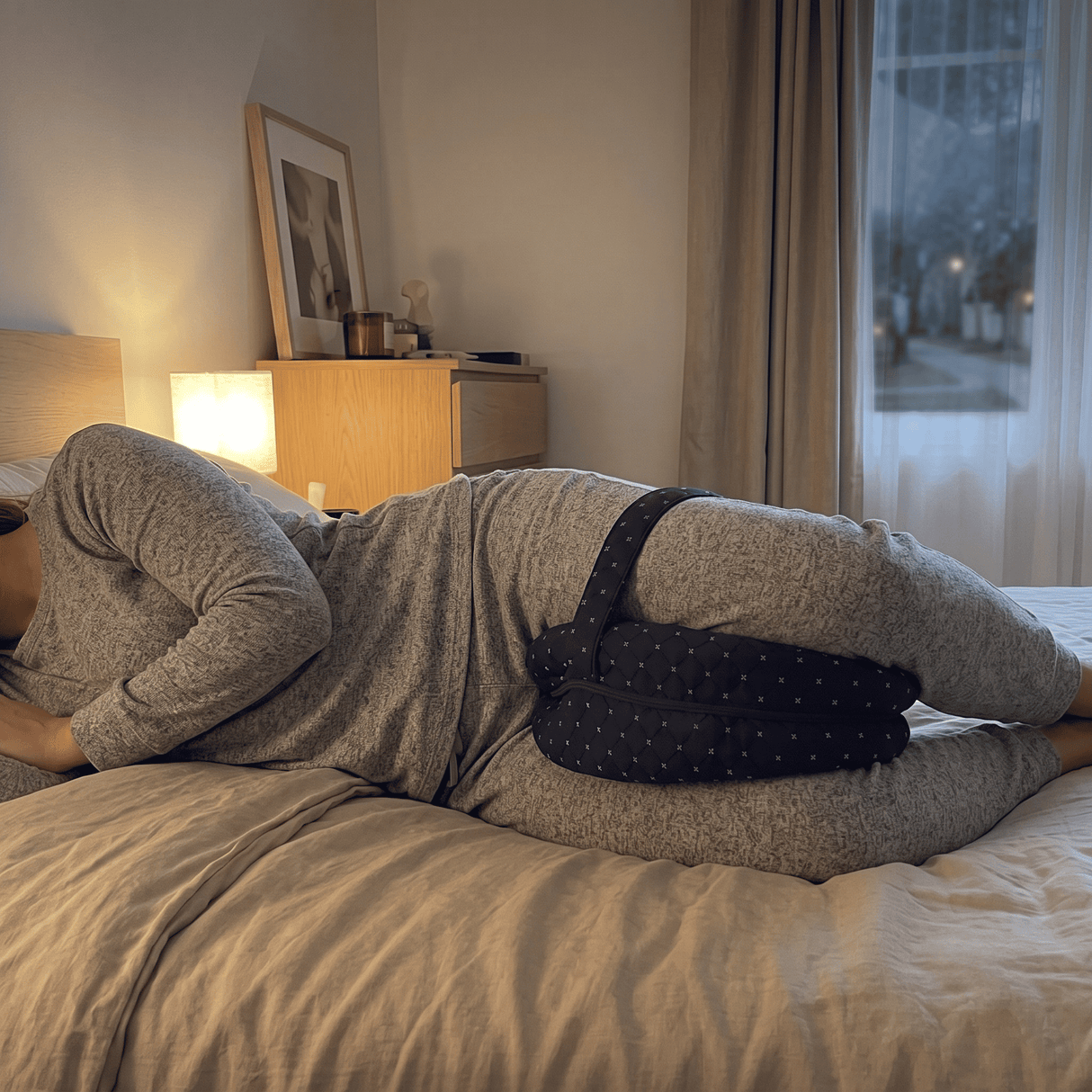 SleepAlign – Ergonomisk minneputepute for ben og knær, for de som sover på siden – Lindrer smerter i hofte, rygg og isjias