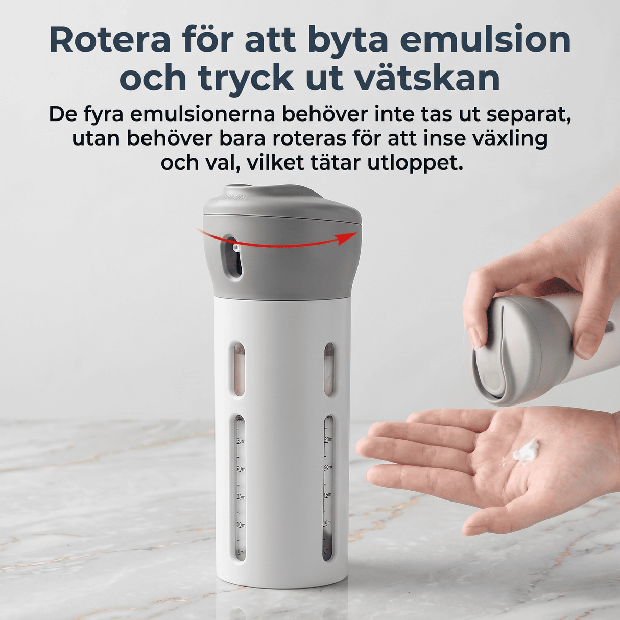 SpinFill – 4-i-1 Roterande Resedispenser med Läckagesäkra Refillflaskor på 40 ml – Kompakt Reseflaska