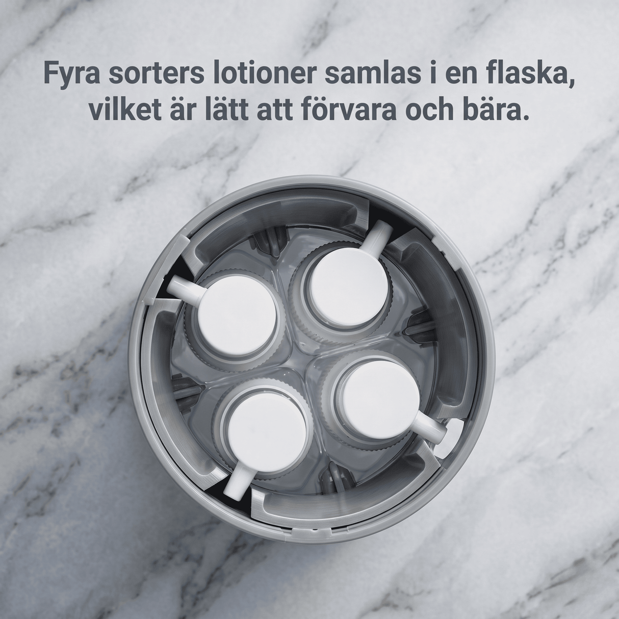 SpinFill – 4-i-1 Roterande Resedispenser med Läckagesäkra Refillflaskor på 40 ml – Kompakt Reseflaska
