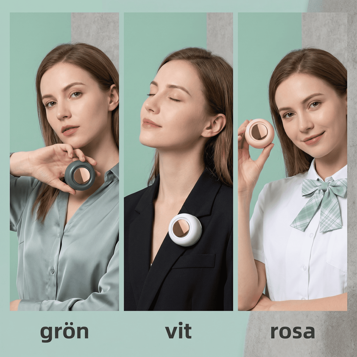 VortBreeze – Bærbar minivifte med klemme – 360° luftstrøm, 3 hastigheter og USB-lading