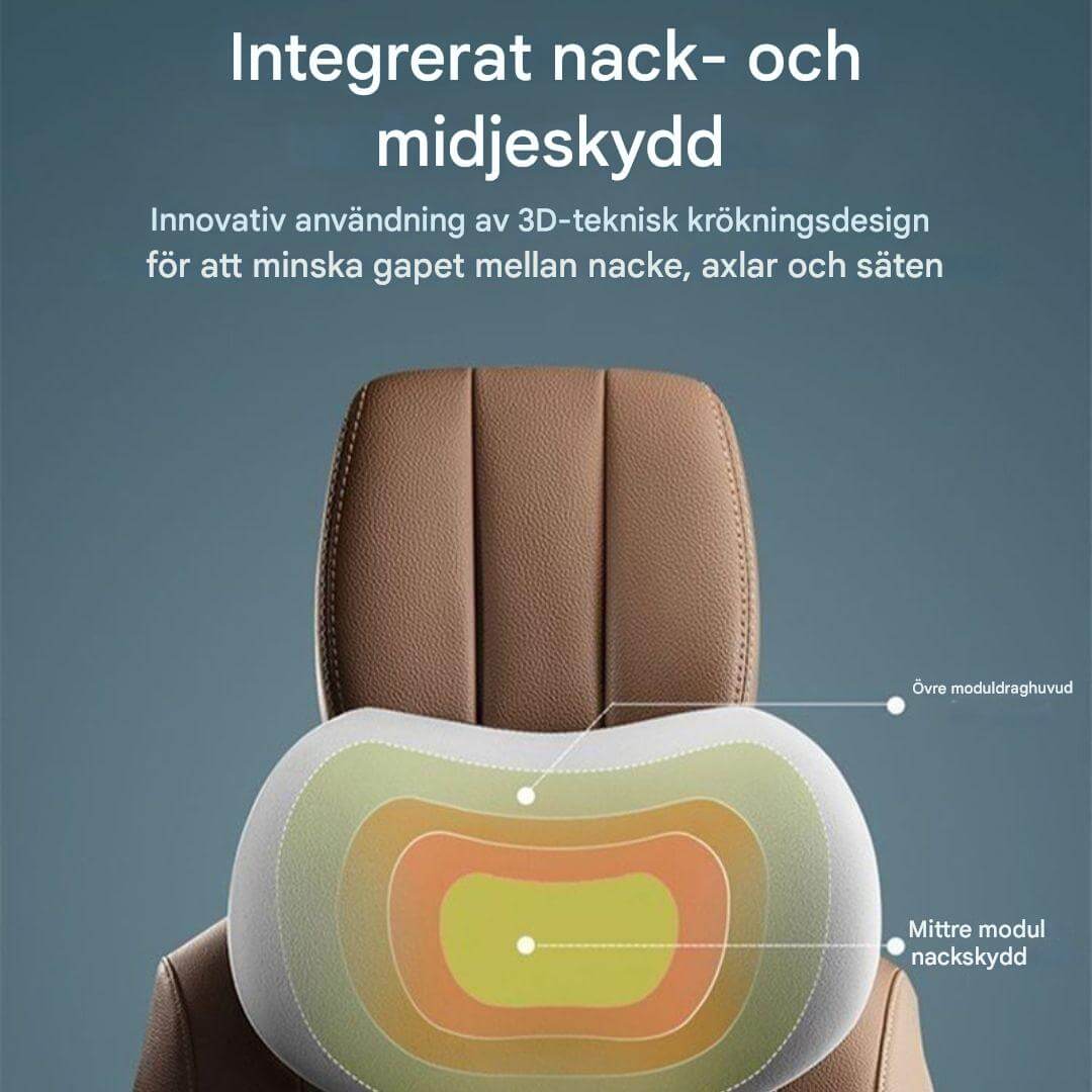 Travilo – Ergonomisk Nack- och Ryggkudde för Bilresor | Anpassningsbar Komfort i Varje Sits