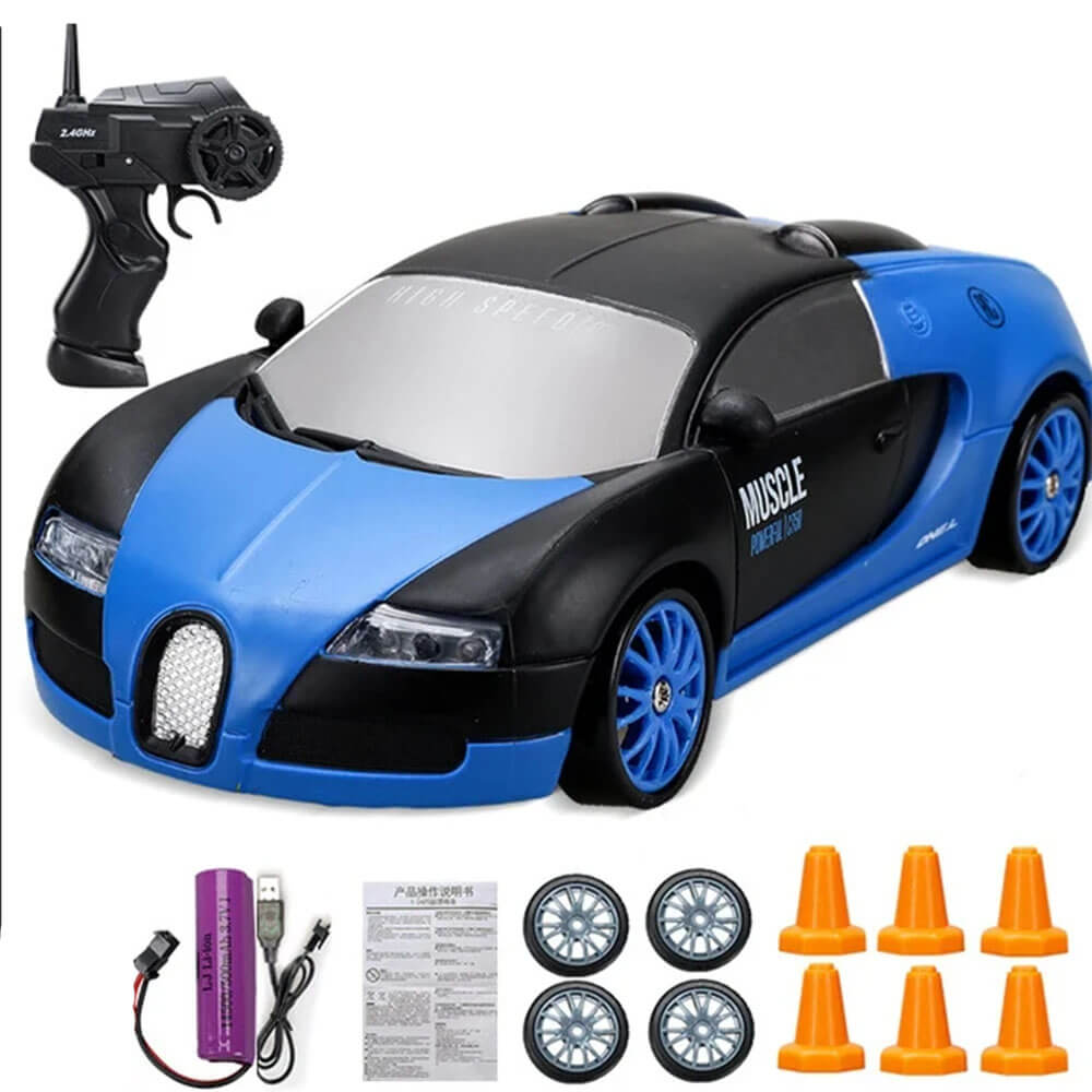 1:24 RC Drift Car with Four Wheel Drive - 15km/h High Speed and Dynamic Racing