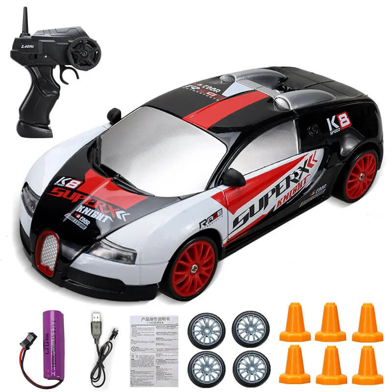 1:24 RC Drift Car with Four Wheel Drive - 15km/h High Speed and Dynamic Racing