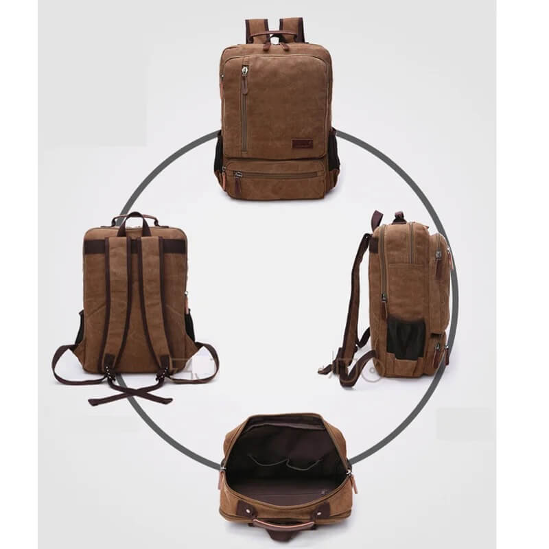 NomadiqPack – Vintage Canvas Ryggsäck för Resor | Stil, Funktion och Flexibilitet i Ett