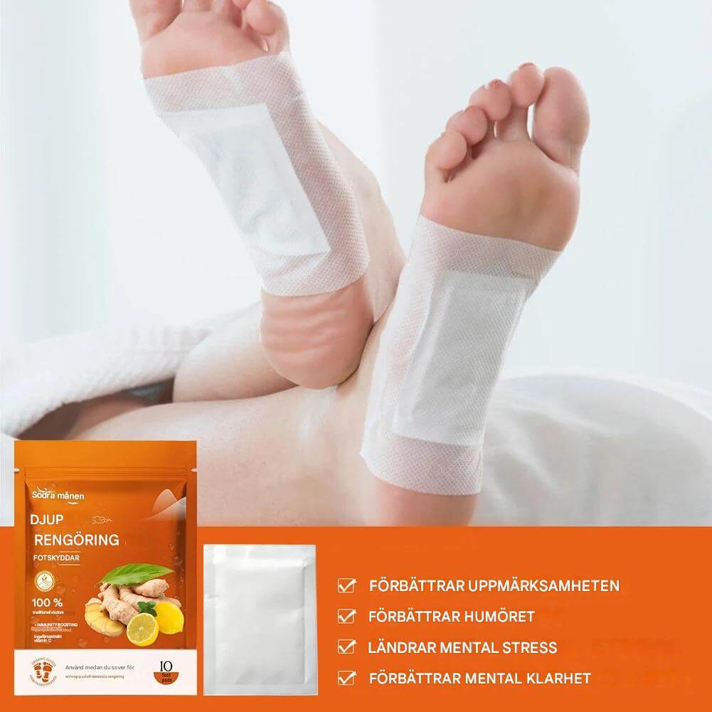 SootheStep – Naturliga Fotplåster med Ingefära | För Dig Som Söker Avkoppling, Rensning och Bättre Sömn