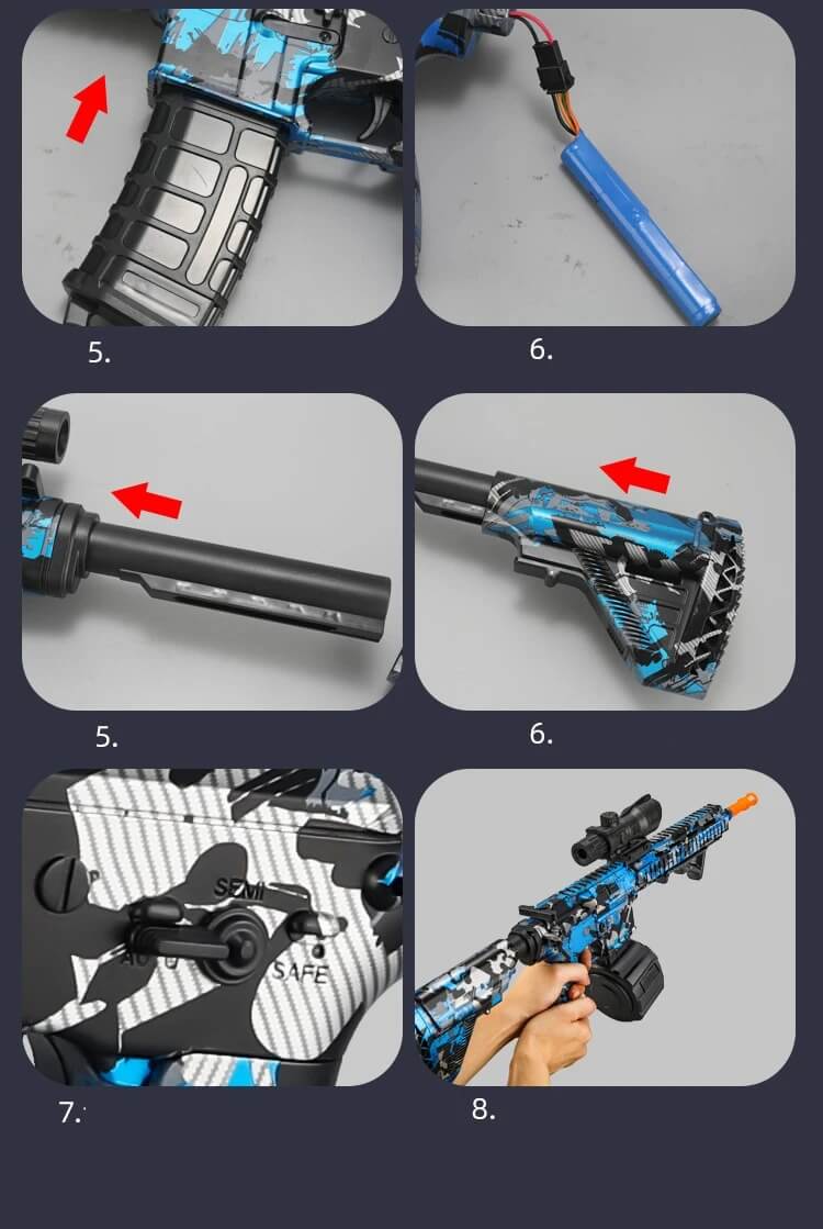 BlastForge – M416 Gelékulgevär med 7.4V Batteri och Dubbelmagasin | För Aktiva Utomhuslekar