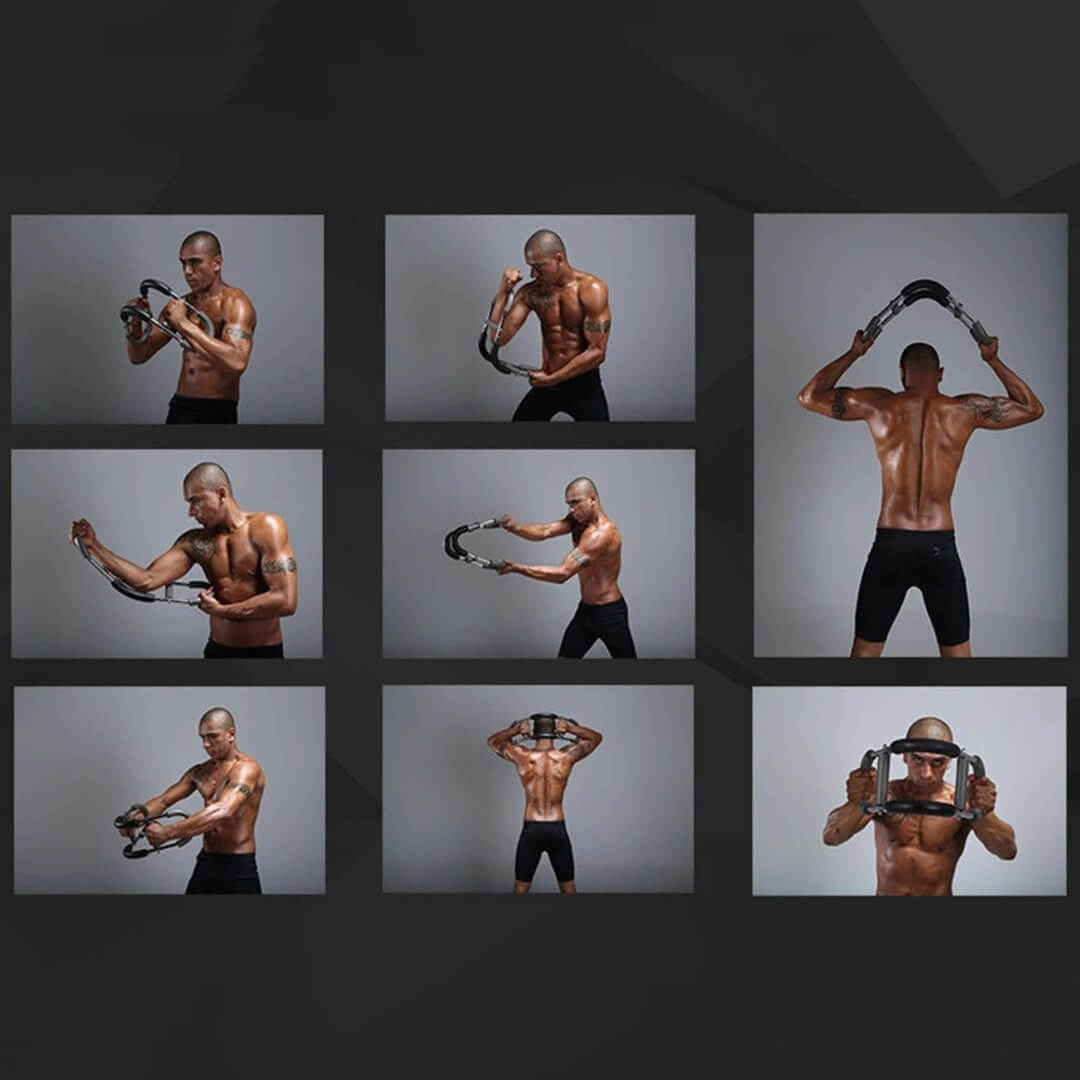 PowerFlex – Justerbar Bröst- & Armtränare | U-Formad Expander för Styrketräning med Greppvänligt Skum