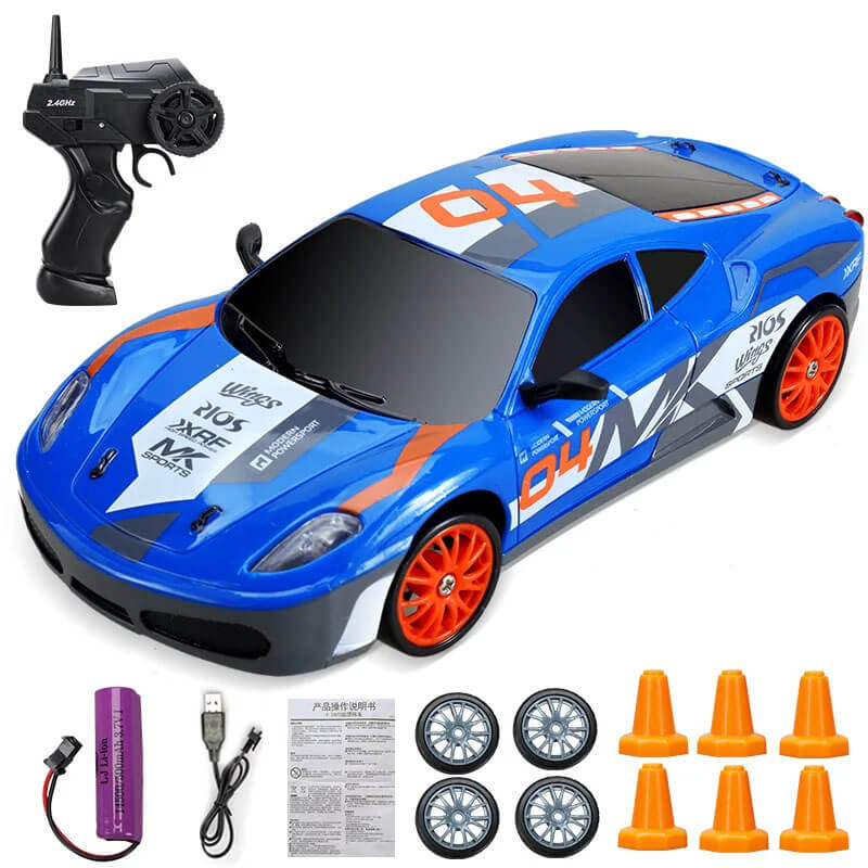 1:24 RC Drift Car with Four Wheel Drive - 15km/h High Speed and Dynamic Racing