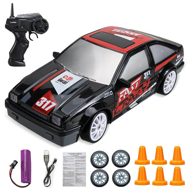 1:24 RC Drift Car with Four Wheel Drive - 15km/h High Speed and Dynamic Racing