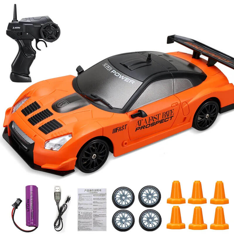 1:24 RC Drift Car with Four Wheel Drive - 15km/h High Speed and Dynamic Racing