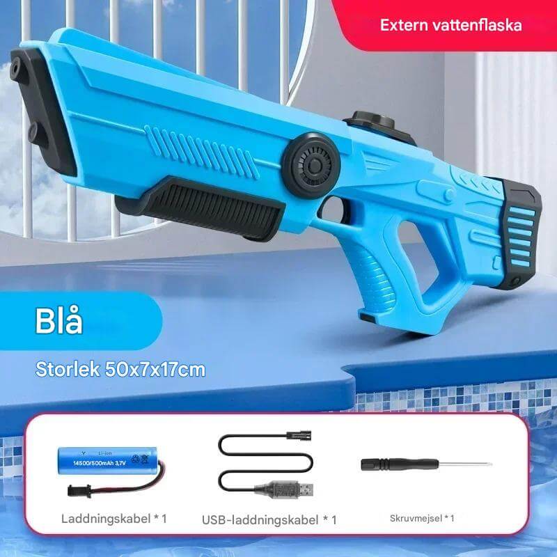 SplashForce – Automatisk Vattenkanon för Lek & Sommarspel | Elkraft, Lång Räckvidd och Massor av Action