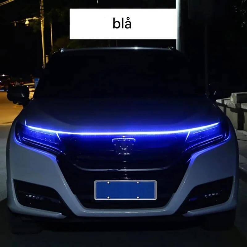 GlowTail - LED DRL Huvlist för Bil | 150cm Sekventiellt Ljusband med Vattentålig Design