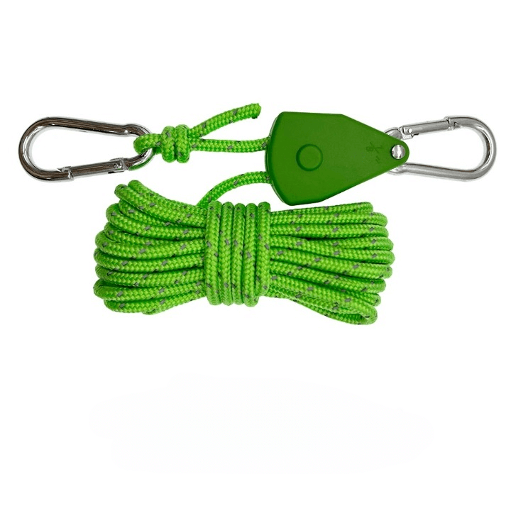 ReflectaCord – Reflekterande Tältlina 5M med Justerbar Trissa för Camping