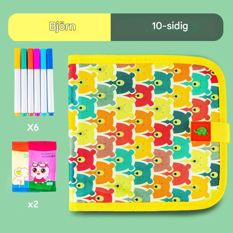 DoodleBloom – Återanvändningsbar Ritbok för Barn | Torkbar & Bärbar Kreativitet med Magisk Penna