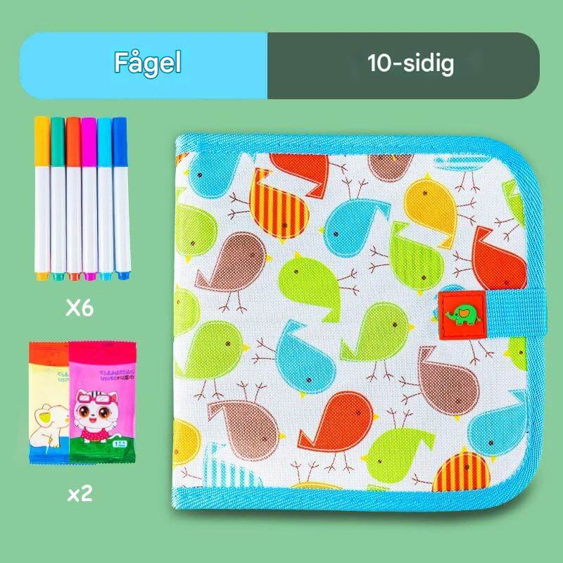 DoodleBloom – Återanvändningsbar Ritbok för Barn | Torkbar & Bärbar Kreativitet med Magisk Penna