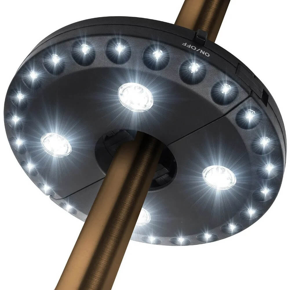 LumaGlow - Portable 24+4LED Parasol Light for Outdoor Use