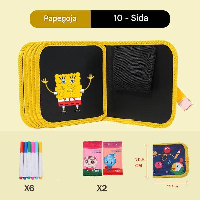 DoodleBloom – Återanvändningsbar Ritbok för Barn | Torkbar & Bärbar Kreativitet med Magisk Penna