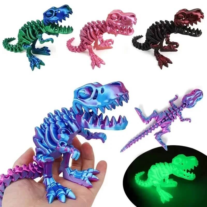 DinoFlex - Rörlig 3D-printad Dinosauriemodell för Lek och Dekor