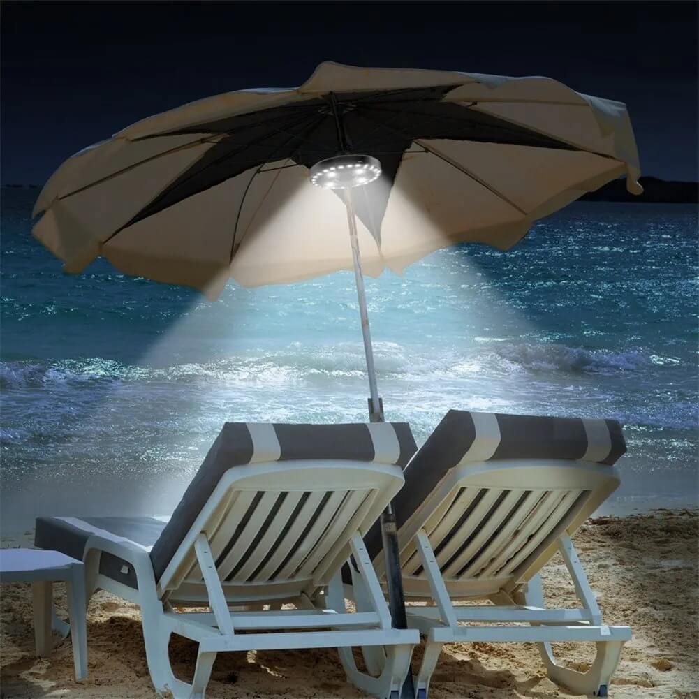 LumaGlow - Portable 24+4LED Parasol Light for Outdoor Use