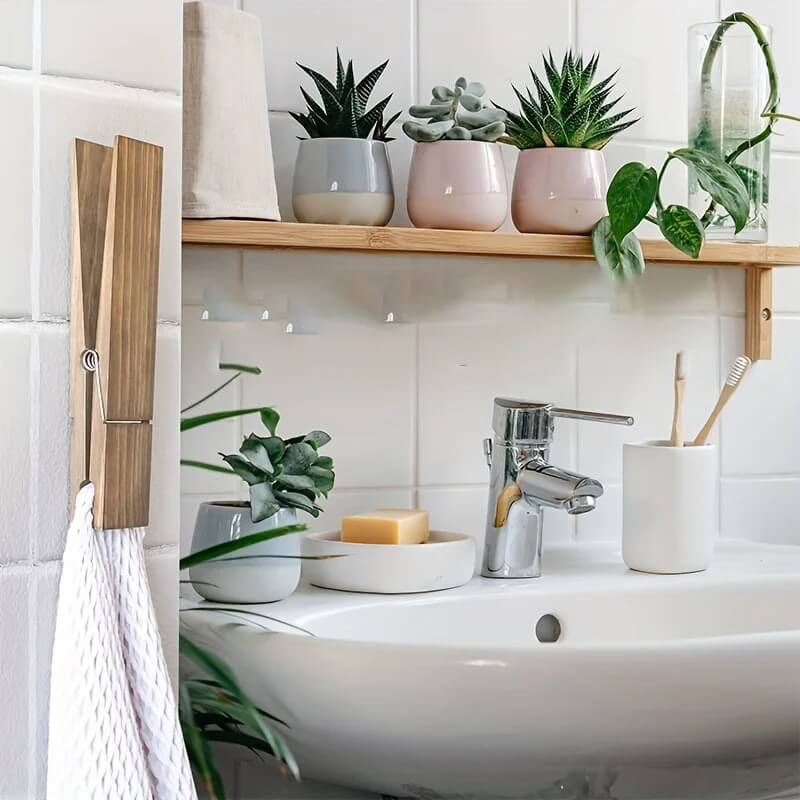 RustiClip – Väggmonterad Jätteklädnypa i Trä | Rustik Handdukshållare i Dekorativ Design