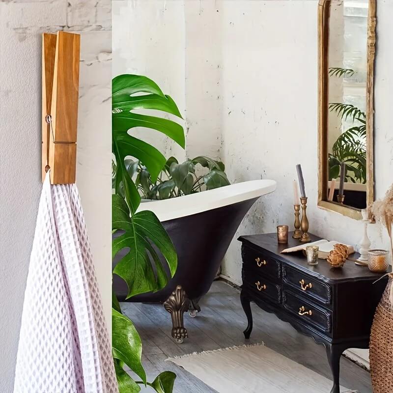 RustiClip – Väggmonterad Jätteklädnypa i Trä | Rustik Handdukshållare i Dekorativ Design