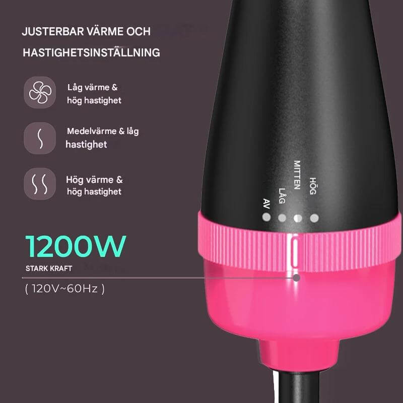 StylePro – 4-i-1 Varmluftsborste för Fön, Volym och Styling | Smidig Hårstyling med En Enhet