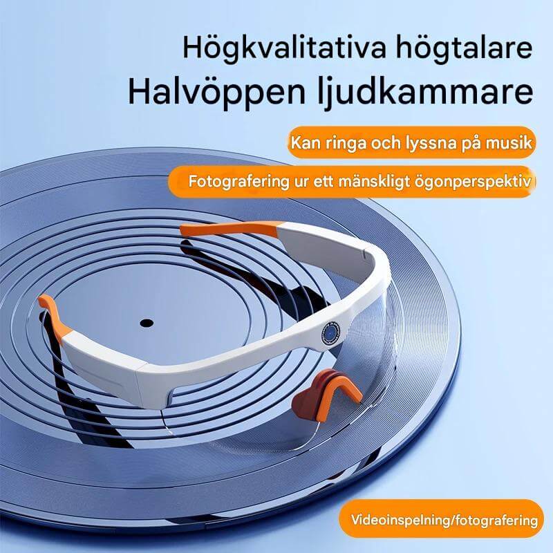 SmartSol – Solglasögon med Inbyggd Kamera och Trådlösa Hörlurar | Kompakta och Funktionella för Aktiva Äventyr