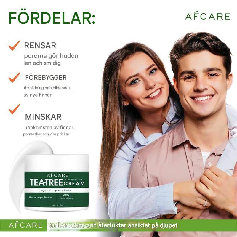 GrönRoa – Vegansk Ansiktskräm med Tea Tree | För en Lugnare, Mer Balanserad Hud