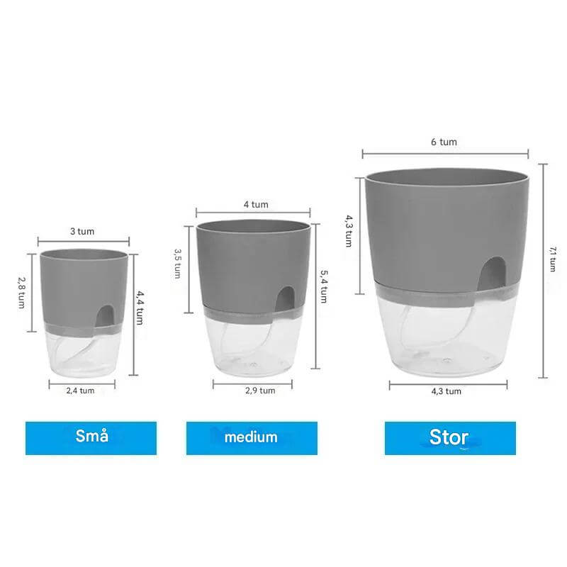 AquaBloom – Självbevattnande Kruka med Dubbellager | Gör Växtvård Enklare Än Någonsin