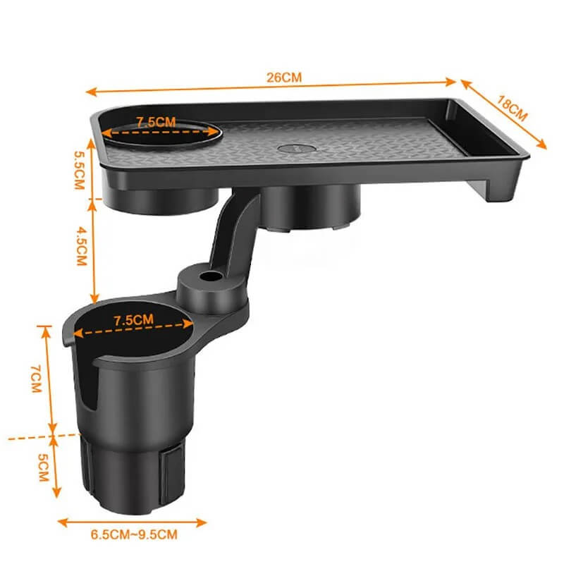 CarMealTray – Bilbricka med Roterande Serveringsyta | Ät och Organisera Smidigt i Bilen