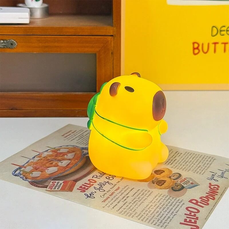 LumiBara – Kapybara Nattlampa i Silikon för Barn | Mjuk, Uppladdningsbar och Trygg Ljuskompis vid Sängkanten