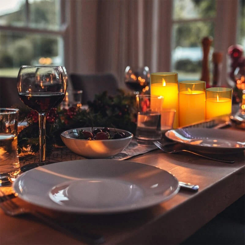 Glowelle - LED-vaxljus med Realistisk Flameffekt med Fjärrkontroll och Dimmer